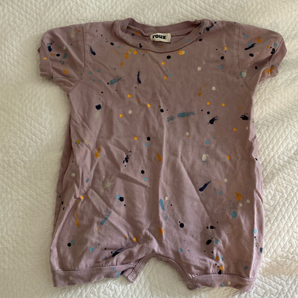 Roux Kids Paz mauve painter Romper 12 mos zara